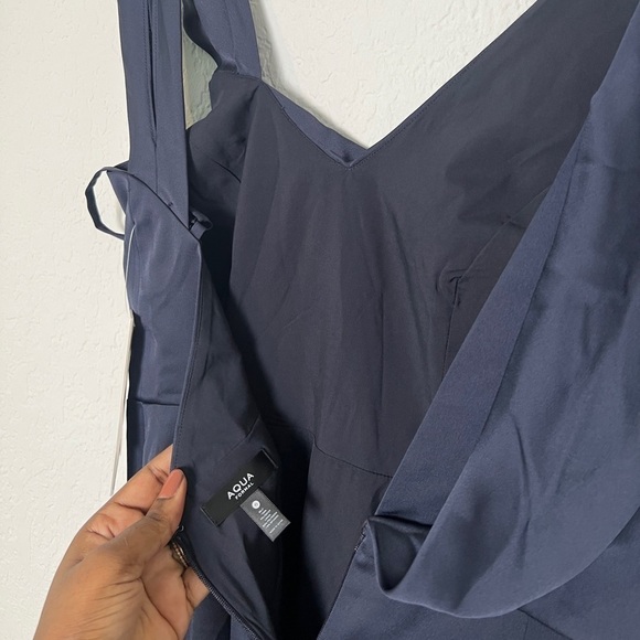 Aqua One Shoulder Maxi Evening Dress - Picture 10 of 11